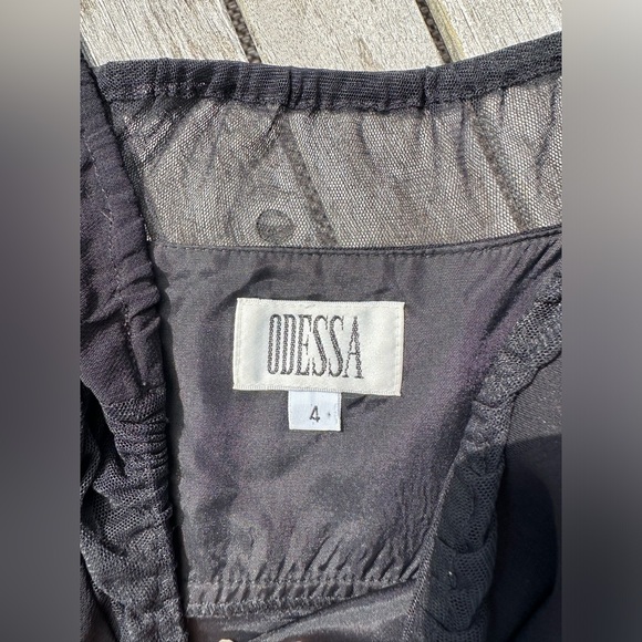 Vintage Odessa silk/chiffon/mesh blend black gown. - Picture 4 of 4